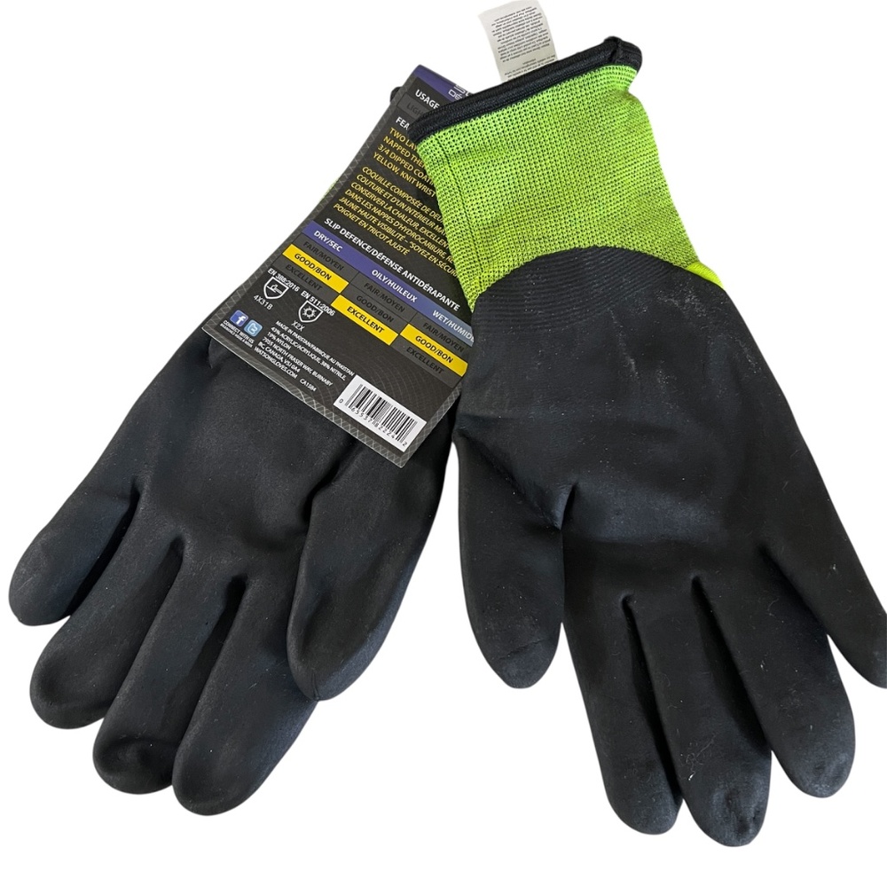 Watson Gloves Work Cold War Stealth #9392 Size XL Insulated Liner Green Black